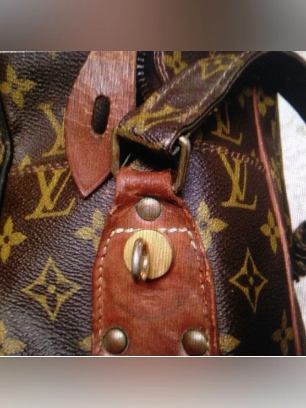 Vintage, Louis Vuitton Brown Mono Business-Travel Bag 14in x 14in x 5in